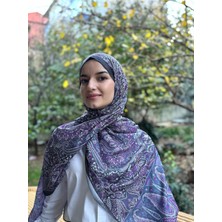 Shalby Tesettür Dalia Desen Pamuk Şal Mor