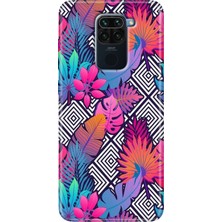 Grabono Xiaomi Redmi Note 9 6.53" Kılıf Renkli Desenli Baskı Tasarım Silikon Botanik