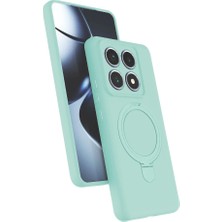 MobaxAksesuar Xiaomi Mi 14T Pro Kılıf Slikon M-Safe Şarj Uyumlu Silikon Standlı Regal Kapak