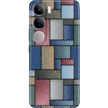 Grabono Vivo V40 Lite Kılıf Renkli Esnek Baskı Silikon Özel Temalı Desenli Jean Pattern