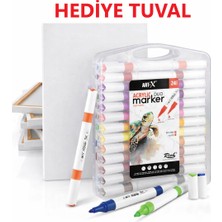 Rich Artx Acrilic Marker Duo 24'lu Akrilik Kalem ve Tuval Seti 25X35