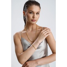 Zümrüt Sarraf 14 Ayar Altın Halat Zincir Bileklik 5 mm