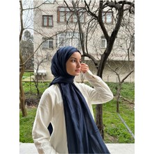 Shalby Tesettür Kadın Piliseli Bambu Şal Lacivert
