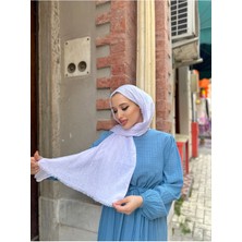 Shalby Bambu Crash Şal Tesettür Beyaz