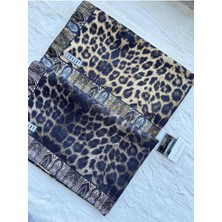 Tesettür Etnik Leopar Desenli Pamuklu Şal 2 Li Set ve Shalby Makyaj Aynası