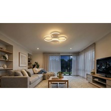 Acrolite Dekoratif Plafonyer LED Aydınlatma (Oturma Odası, Yatak Odası Mutfak, Yatak Odası) ÇAP:50X50CM Beyaz 4000K