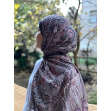 Shalby Tesettür Dalia Desen Pamuk Şal Pudra-Siyah