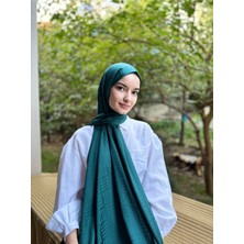 Shalby Tesettür Ipeksi Pamuk Jakar Kibrit Desen Şal Zümrüt