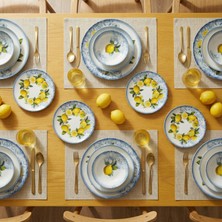 Güral Porselen Camelia 24 Parça 6 Kişilik Yemek Takımı 41963-Limon