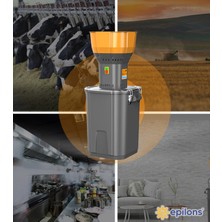 Epilons 55L 1300 W Profesyonel Tahıl Yem Öğütücü – 9 Paslanmaz Elek Hediyeli