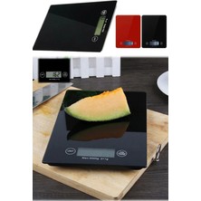Dijital Mutfak Tartısı - 5 kg Kapasite, 1 Gram Hassasiyet, Şık Siyah Cam Tasarım