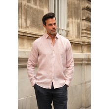 Fitmens Slim Fit Uzun Kol %100 Keten Nefes Alabilen Kumaştan Hediye Kutulu Erkek Gömlek FS-004170 - Bej