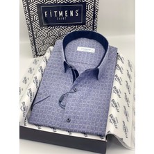 Fitmens Klasik Kısa Kol Balıksırtı Kareli Hediye Kutulu Erkek Gömlek FS-004154 - Lacivert