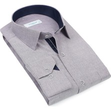 Fitmens Klasik Uzun Kol Keten Cotton Hediye Kutulu Erkek Gömlek FS-001261 - Mor