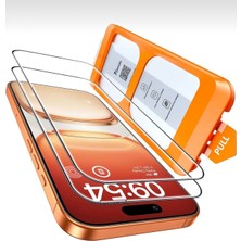 Nexiva Iphone 16 Pro Max Şeffaf Kendinden Aparatlı Cam Kolay Takma 360 Tam Kaplama Ekstra Darbe Koruyucu
