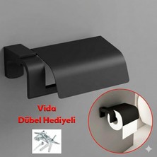 Nzb Metal Wc Kağıt Standı Kapaklı Tuvalet Kağıtlık Aparat Paslanmaz Sağlam Kaliteli Siyah