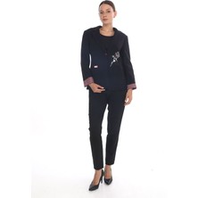 White Diamond Taş Işlemeli Ceket 40 - Siyah