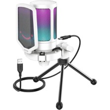 Fifine Ampligame A6VW Rgb USB Beyaz Gaming Mikrofo