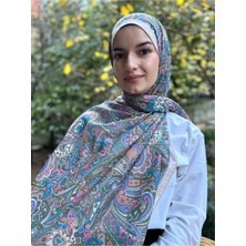 Shalby Tesettür Gerbera Desen Pamuk Soft Şal Gökkuşağı
