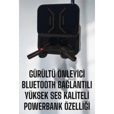 Powerbankli Bluetooth Kulaklık Yüksek Ses Kaliteli Kablosuz