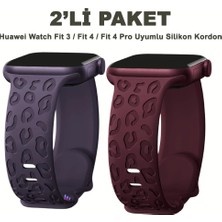 Dexmon Huawei Watch Fit 3 / Fit 4 / Fit 4 Pro Uyumlu Leopar Desenli 2’li Silikon Kordon Seti