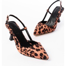 Kömen ST-002 Leopar Günlük 7 cm Topuklu Bayan Ayakkabı