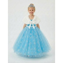 Butik Happy Kids Frozen Elsa Kostümü Askılı Kız Çocuk Prenses Elbisesi  Bolero'lu