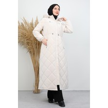 Henna Kapitone Mont Açık Krem