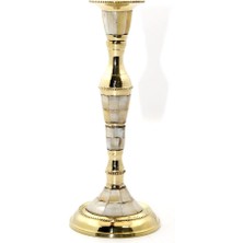 Tekli Pirinç Sedefli Şamdan Model 1