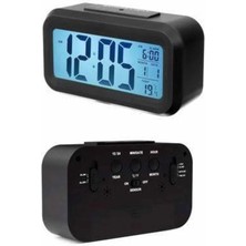 Lowell Home Dijital Masa Saati Takvim Çalar Saat Alarmlı Işıklı LED Ekran Pilli