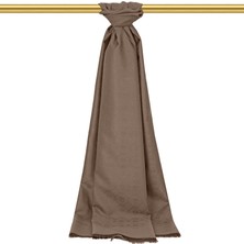 Bursa İpek Vizon Monogram Desen Jakarlı Ipek Şal