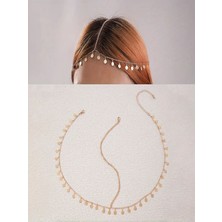 Alya's Aksesuar Altın Rengi Bohem Tarzı Saç Zinciri