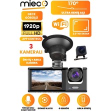 Lowell Home 1s Wifi / App /1920P Fhd/ 170° Ultra Geniş Açı/gece Görüş/ G-Sensörü 3 Kameralı Araç KAMERASI(2025)