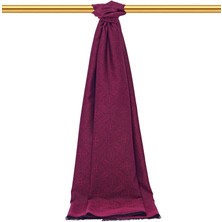 Bursa İpek Fuşya Damask Desen Jakarlı Ipek Şal