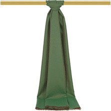 Bursa İpek Yeşil Halka Desen Jakarlı Ipek Şal