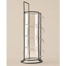 Lowell Home Standlı Borosilikat 4'lü Fincan Seti