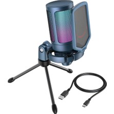 Fifine Ampligame A6VB Rgb USB Mavi Gaming Mikrofon