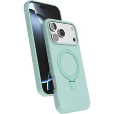 MobaxAksesuar Apple iPhone 17 Pro Max Kılıf Slikon M-Safe Şarj Uyumlu Silikon Standlı Regal Kapak