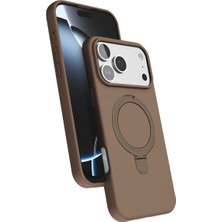 MobaxAksesuar Apple iPhone 17 Pro Max Kılıf Slikon M-Safe Şarj Uyumlu Silikon Standlı Regal Kapak
