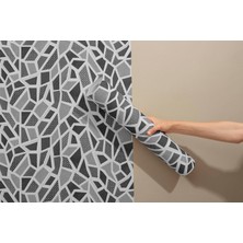 Grown Geometrik Mozaik Folyo Kendinden Yapışkanlı Duvar Kağıdı • Soyut Şekiller, Gri ve Siyah