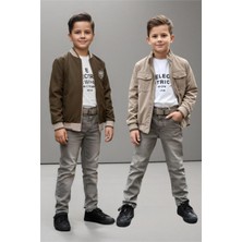 Pina Kids Erkek Çocuk Çift Taraflı Ceketli Penye Bluzlu Keten Pantolonlu Takım Elbise TKM1602