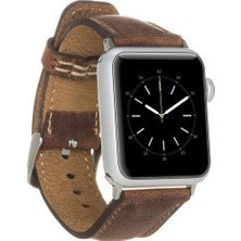 Apple Watch Uyumlu Deri Kordon 42-44-45MM G2 Kahverengi