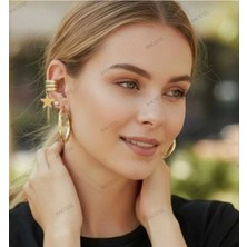 Bacoss Halka ve Yıldızlı 5 'li Küpe Seti (BC-1247)