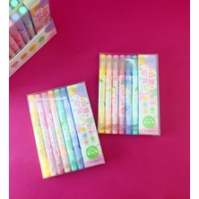 Giftmoda  Kokulu Çiçek Temalı Çift Taraflı Fosforlu Kalem Seti – 6 Renk