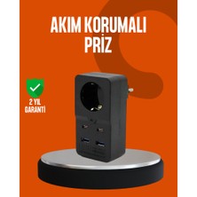 Zero Land Xmpdby Akım Korumalı Priz 4 USB Type C Destekli Yüksek Isı Dayanımlı