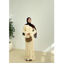 Moda Aksa H&m Triko Elbise Bej