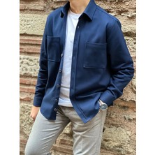 Fitmens Oversize Gabardin Pamuklu Hediye Kutulu Erkek Ceket Gömlek FS-003868 - Lacivert