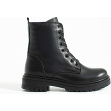 Roosevelt Kadın Hakiki Deri Bağcıklı Düz Taban Bot Postal – Olala Serisi