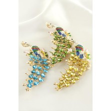 LTG Nova Tavus Kuşu Mineli Taşlı Broş