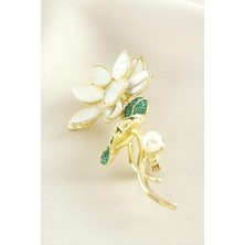 LTG Nova Çiçek Mineli Taşlı Broş